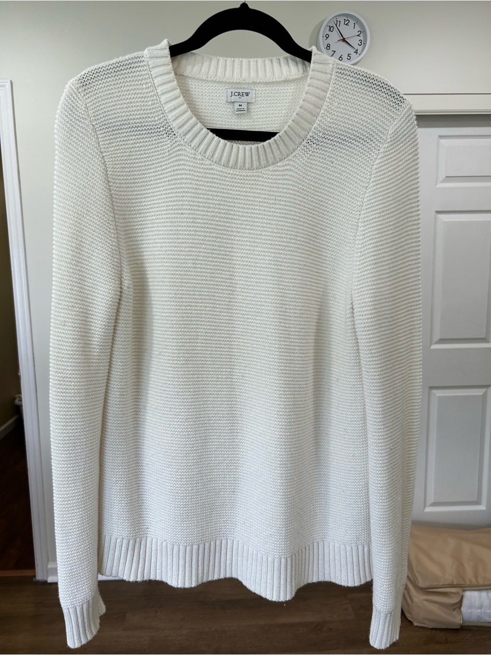 J. Crew Women's Cream Crewneck Knit Sweater